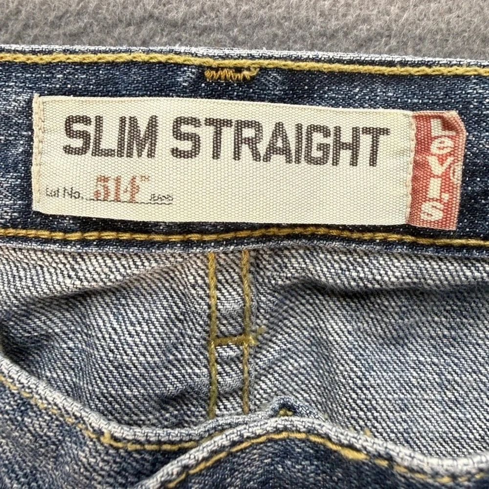 Levis 514 Slim Straight Jeans Mens 30x30 (FIT 31x31) Blue Y2K Faded Denim Casual